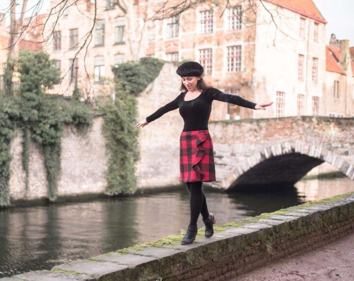 Walking along Bruges canals