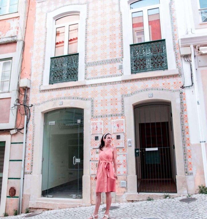 Pink Portuguese tile