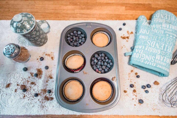 baking blueberry muffins