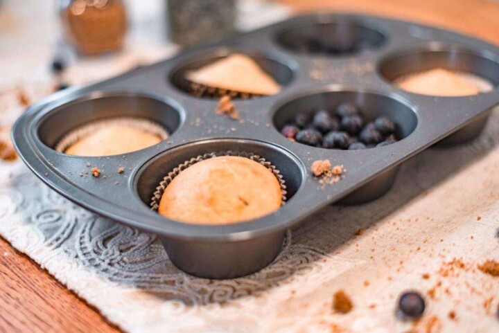 blueberry muffins up close