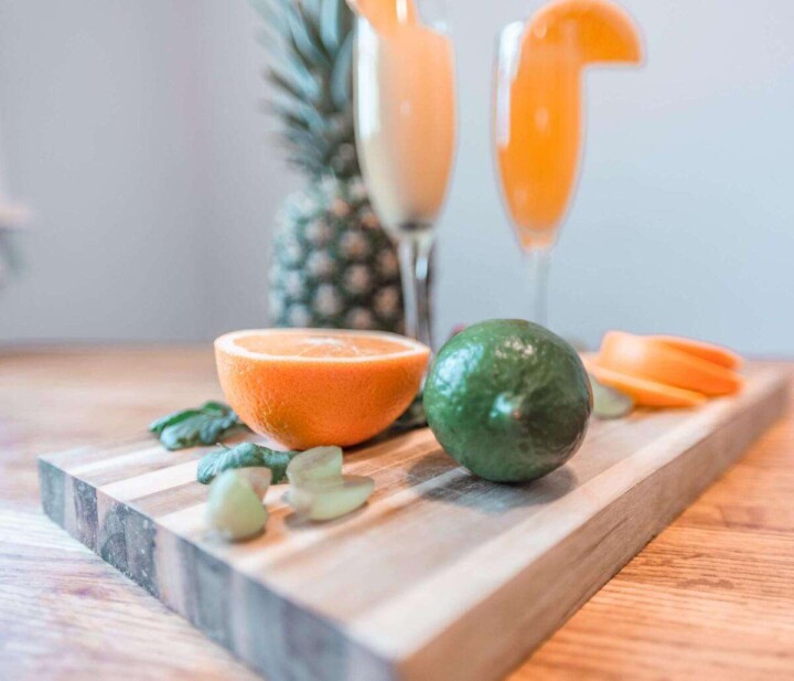 mimosas and fruit