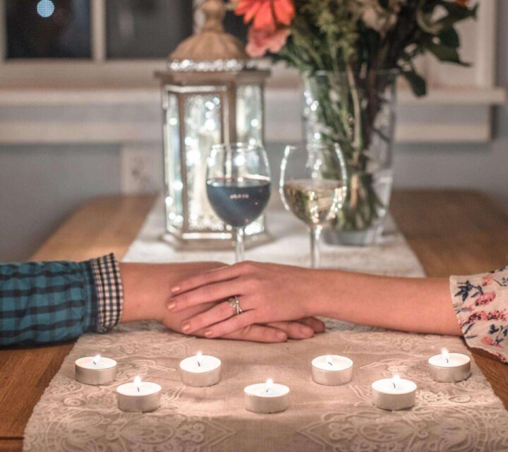 romantic candlelight dinner