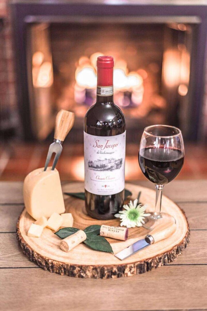 rustic wine and cheese spread