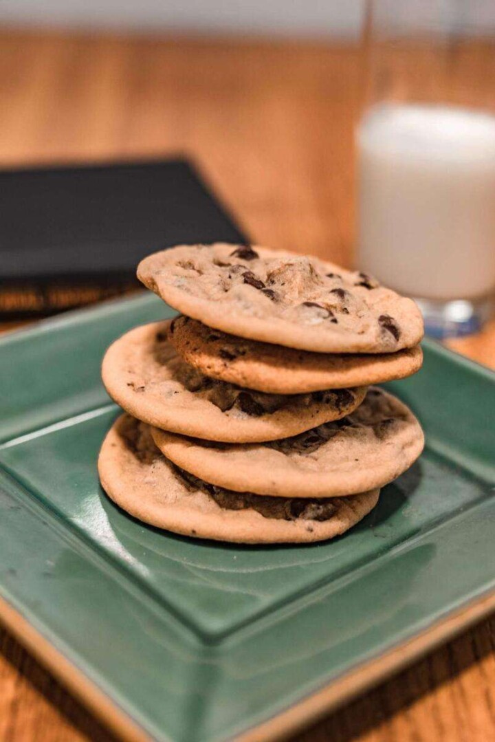 stack of chocolate chip cookies