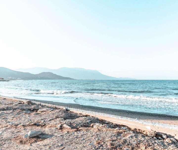 secluded beach in a fall in Greece